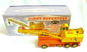 DINKY TOYS (SUPERTOYS) NO 972, a very good boxed Orange and Yellow 20-ton Lorry-Mounted “Coles”