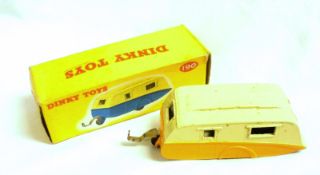 DINKY TOYS NO 190, a very good boxed Yellow and Cream Caravan with treaded tyres, in a good box with