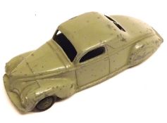 DINKY TOYS NO 39C, a slightly playworn Grey Lincoln Zephyr Coupe pre-war with a lacquered base