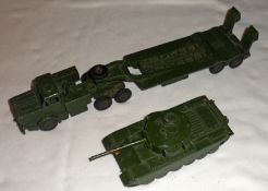 DINKY TOYS (MILITARY VEHICLES) NOS 660 AND 651, two slightly playworn Military Green Army