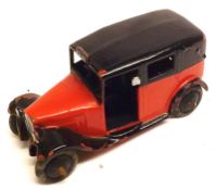 DINKY TOYS NO 36G, a very good Red and Black Pre-War type Taxi with driver, no box