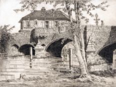 * HENRY JAMES STARLING, ARE (1805-1996) BISHOPS BRIDGE, NORWICH etching, signed, numbered 21/75