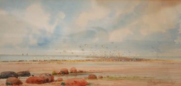 FRANK HENRY PARTRIDGE (1846-1929) NORTH NORFOLK ESTUARIES pair of watercolours, signed lower right 5