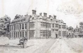 * F W NEDEN (19TH/20TH C) FELBRIGG HALL pen and ink drawing, signed and dated 2/6/08 lower right