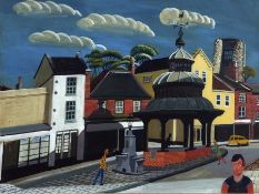 * BRIAN LEWIS (BORN 1947) NORTH WALSHAM acrylic on board, signed and dated 2001 lower left 13 x