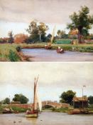 JOHN FRASER (1858-1927) WROXHAM; HICKLING STAITHE pair of watercolours, signed and dated 1922