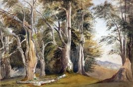 REVEREND JAMES BULWER (1794-1859) WOODLAND, BEARS INSCRIPTION VERSO A VIEW OF AYLSHAM IN 1841