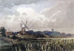 * JAMES FLETCHER WATSON, RI, RBA (1913-2004) CLEY MILL, NORFOLK watercolour, signed and dated 1970