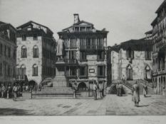 * HENRY JAMES STARLING ARE (1805-1996) CAMPO MARIN, VENICE etching, signed, numbered 30/75 and