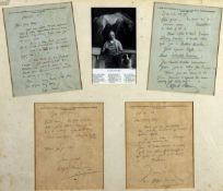 * SIR ALFRED JAMES MUNNINGS, PRA, RWS (1878-1959) FRAME CONTAINING FOUR AUTOGRAPHED LETTERS BY THE