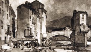 * LEONARD RUSSELL SQUIRRELL, RWS, RE (1893-1979) THE WASHING-PLACE, SOSPEL mezzotint, signed in
