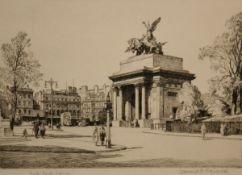 * LEONARD RUSSELL SQUIRRELL, RWS, RE (1893-1979) HYDE PARK CORNER final proof etching, signed and