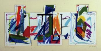 * JOHN MIDGLEY (CONTEMPORARY) SHIPSHAPES mixed media, signed and further signed and inscribed to the