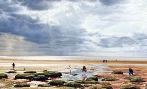 * SIMON CRAWFORD (BORN 1950) ROCK POOLS, HUNSTANTON acrylic, initialled and dated 84 to lower centre