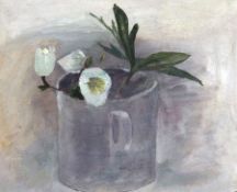 * TESSA NEWCOMB (BORN 1955) CHRISTMAS ROSES oil on board, initialled lower right and dated 1990