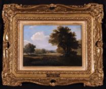 ALFRED PRIEST (1810-1850) NORFOLK LANDSCAPE oil on panel 5 ½ x 8ins