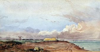 JOHN THIRTLE (1777-1839) NORFOLK COASTLINE NEAR GREAT YARMOUTH, NORFOLK pencil and watercolour 4 x 7