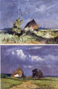 * MARTIN J WALTON (20TH C) LUDHAM & BARN AT LUDHAM oils on board, signed lower left and one dated ’