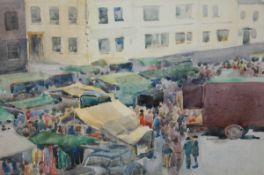 A T SHAW (20TH C) TUESDAY MARKET, KINGS LYNN watercolour, signed and dated ’46 lower centre 9 x