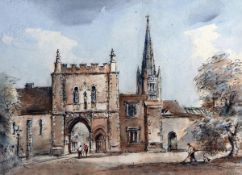 * ARTHUR EDWARD DAVIES, RBA, RCA (1893-1988) BISHOPS GATE, NORWICH watercolour, signed lower right