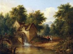FOLLOWER OF ROBERT LADBROOKE (1770-1842) THE OLD MILL oil on canvas 17 x 23ins