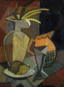 * GWYNETH JOHNSTONE (1914-2010) STILL LIFE STUDY JUGS, VASE AND LEMONS ON A TABLE oil on canvas,