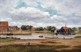 JOHN MOORE OF IPSWICH (1820-1902) VIEW AT WALBERSWICK oil on canvas, signed and dated 1882 lower