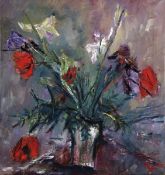 * LESLIE MARR (BORN 1922) MIXED FLOWERS IN A VASE oil on canvas, signed and dated 79 lower right