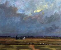 JOHN ROHDA (BORN 1946) VIEW FROM ACLE ROAD oil on canvas, signed lower right 19 x 23ins