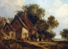 GEORGE VINCENT (1796-1831) A NORFOLK COTTAGE C1827 oil on canvas 13 ½ x 18ins (in original Norwich