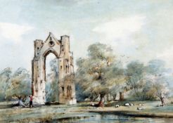 * ARTHUR EDWARD DAVIES, RBA, RCA (1893-1988) WALSINGHAM ABBEY, NORFOLK watercolour, signed and dated