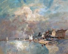 * JACK COX (1914-2007) VIEW AT WELLS oil on board, signed lower right 15 x 19ins