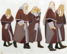 * BARBARA NEVILLE SHAW (1930-2006) LEGAL YEAR PROCESSION III oil on board, monogrammed lower left 15