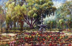 * JOHN PATCHETT (BORN 1946) THE SUMMER ROSE GARDEN pastel, signed and dated 93 lower left 15 x