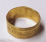 A George III Gold Mourning Ring with outside inscription giving name and date of death – 18th