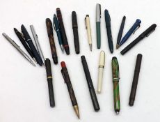 A Box: various assorted mixed Fountain and Ballpoint Pens