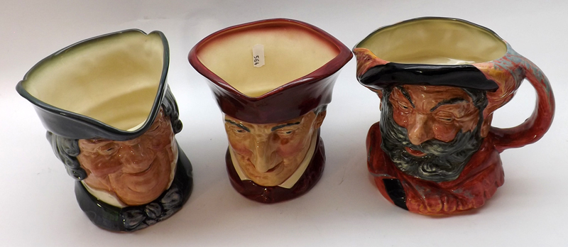 Three large Doulton Character Jugs: “Cardinal”; “Sir John Falstaff” and “Parson Brown”, all approx