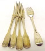 A group of George III and Victorian Fiddle pattern Table Forks, various dates and makers, approx