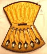 A cased set of six Old English pattern Teaspoons, Birmingham 1923, weight approx 2 oz