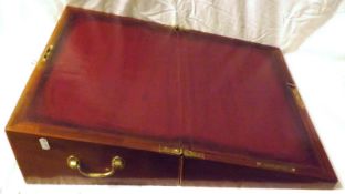 A 19th Century Mahogany Large Writing Box, boxwood strung rim and either side formerly fitted with