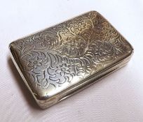 A small George III Hinged Rectangular Snuff Box, with gilt interior, decorated all over with
