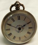 A late 19th Century Swiss open faced Fob Watch, the frosted movement with blued steel screws, mono