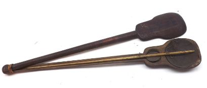 An unusual Oriental Scale or Measuring Device in two-piece wooden case, fitted with bone gauge,