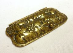 A Victorian Brass shaped rectangular Vesta Case, decorated with vine detail, 2 ½” long