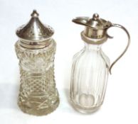 A Mixed Lot comprising: a Victorian Vinaigrette Bottle, with hinged lid and swept handle to a