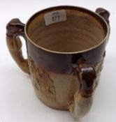 A 19th Century Bourne Denby Tyg with three greyhound handles, decorated with sprigs to include
