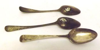 A Mixed Lot comprising: a pair of George II Old English pattern Serving Spoons, London 1781,