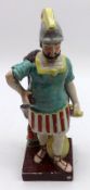A 19th Century Staffordshire Figure of a Centurion, decorated in colours on a square plinth base (