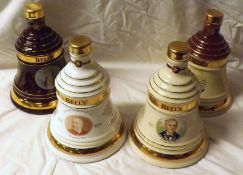 Four Wade Bells Decanters: 1997, 2000, 2002, 2003