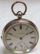 A first quarter of the 20th Century American Silver cased open faced Pocket Watch, Am Watch Co –